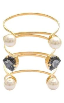 推荐Gold Swarovski Crystal Pearl Cuff Bracelet商品