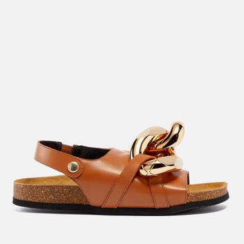 推荐JW Anderson Women's Chain Leather Flat Sandals - Elah商品