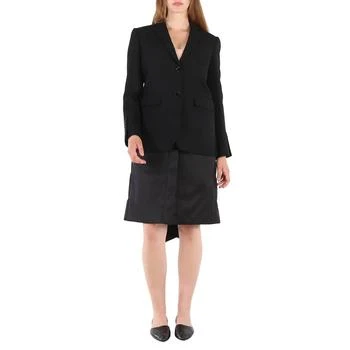Burberry | Ladies Black Wadded Detachable-Warmer Wool Tailored Jacket 1.5折