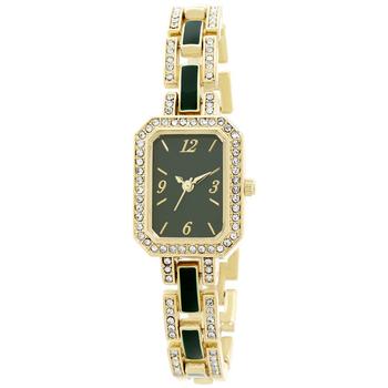 Charter Club | Women's Green & Gold-Tone Crystal Bracelet Watch 23mm, Created for Macy's商品图片,4折