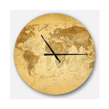 商品Design Art | Designart Oversized Global Round Metal Wall Clock,商家Macy's,价格¥831图片