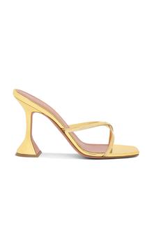 推荐Amina Muaddi - Henson Metallic-Leather Sandals - Gold - IT 41 - Moda Operandi商品