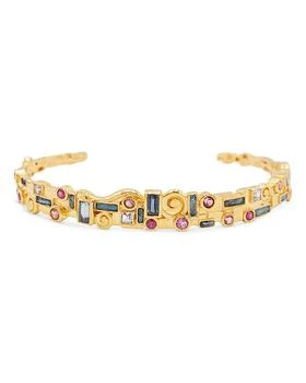 Gurhan | 22K Yellow Gold Embrace Multi Gemstone Klimt Cuff Bracelet,商家Bloomingdale's,价格¥63602