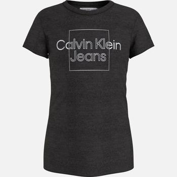 推荐Calvin Klein Girls’ Metallic Logo Cotton-Jersey T-Shirt商品