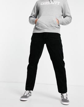 推荐Carhartt WIP newel relaxed taper trousers in black corduroy商品