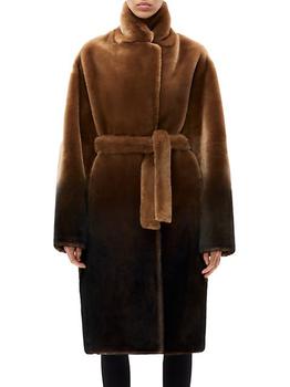 Shoreditch Ski Club | Long Belted Shearling Coat商品图片,满$200减$50, 满减