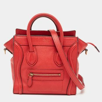 Celine | Celine Red Leather Nano Luggage Tote 