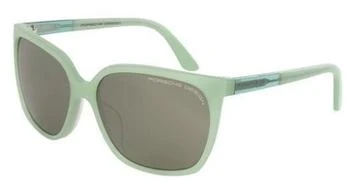 Porsche Design | Light Olive/Silver Mirror Square Ladies Sunglasses P8589 C 60 3.3折, 满$75减$5, 满减