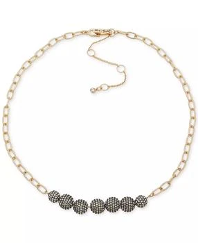 Karl Lagerfeld Paris | Two-Tone Crystal Pavé Disco Ball Collar Necklace, 16" + 3" extender,商家Macy's,价格¥299