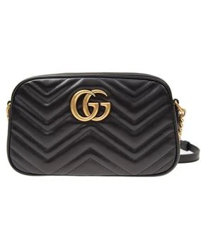 推荐Gucci GG Marmont Small Black Leather Women's Shoulder Bag 447632 DTD1T 1000商品