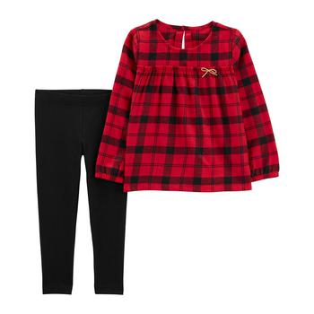 Carter's | Baby Girls Flannel Top and Leggings, 2 Piece Set商品图片,