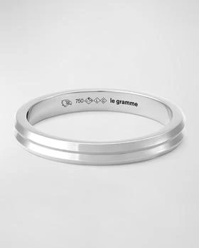 Le Gramme | Men's 18K White Gold Horizontal Guilloche Band Ring,商家Neiman Marcus,价格¥14536