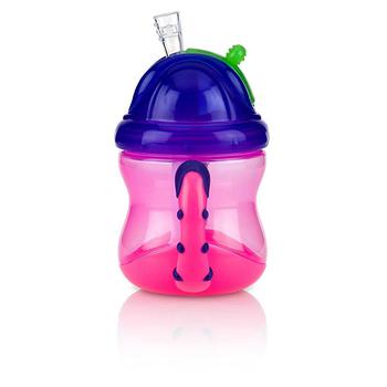 商品Nuby | Two-Handle Flip N' Sip Straw Cup, 8 Ounce, Pink with Purple,商家Macy's,价格¥117图片