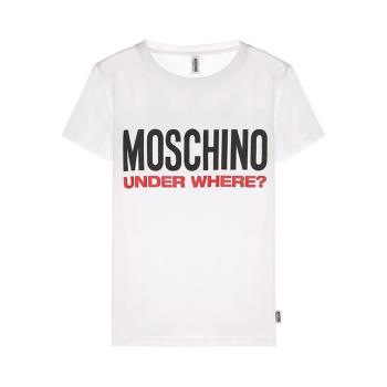 Moschino | Moschino 莫斯奇诺 女士白色LOGO图案短袖T恤 A1904-9003-0001商品图片,满$100享9.5折, 满折