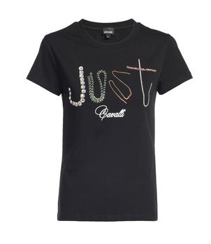 Just Cavalli | Just Cavalli Logo Detailed Crewneck T-Shirt商品图片,6.2折