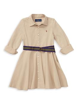 商品Little Girl's & Girl's Belted Chino Dress图片