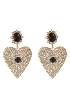Tasha | Crystal Heart Drop Earrings,商家Nordstrom Rack,价格¥84