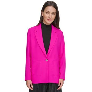 DKNY | Women's Notched Collar One Button Satin Blazer 3.9折