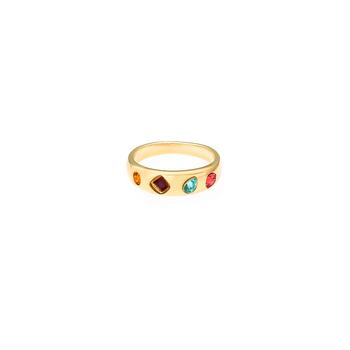 商品Ettika Jewelry | Lively Rainbow 18K Gold Plated Ring,商家Macy's,价格¥251图片