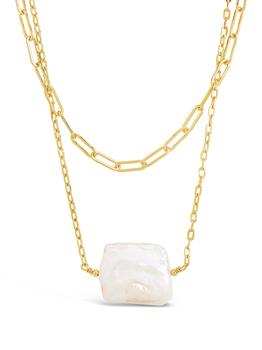 商品Chain Link and Pearl Layered Necklace图片