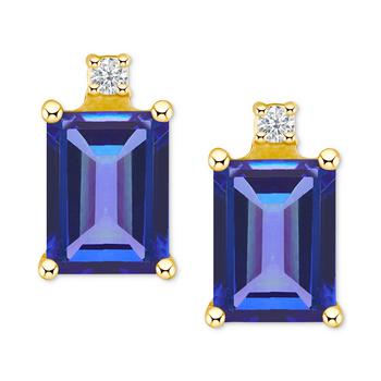 商品Macy's | Tanzanite (1-1/5 ct. t.w.) & Diamond Accent Stud Earrings in 14k Gold (Also in Emerald, Ruby, & Sapphire),商家Macy's,价格¥8445图片