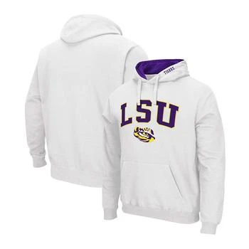 推荐Men's White LSU Tigers Arch Logo 3.0 Pullover Hoodie商品