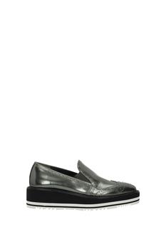 prada鞋帆布鞋, Prada | Loafers Leather Gray商品图片 3.6折