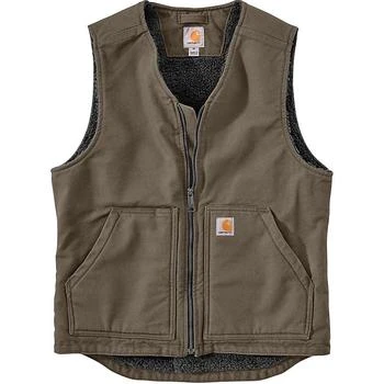 Carhartt Men's Washed Duck Sherpa-Lined Vest,价格$65.40