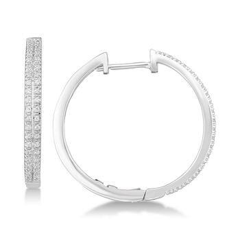 product Diamond Hoop Earrings (1/4 ct. t.w.) in Sterling Silver, 14k Rose Gold-Plated Sterling Silver or 14k Gold-Plated Sterling Silver image