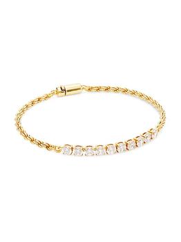 推荐Twist 18K Gold-Plated & Cubic Zirconia Rope Chain Bracelet商品
