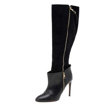lv长筒靴, [二手商品] Louis Vuitton | Louis Vuitton Black Leather And Suede Knee Length Boots Size 39.5商品图片 7.8折, 满1件减$100, 满减