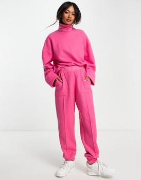 ASOS | ASOS DESIGN co-ord super soft seamed jogger in bright pink商品图片,8折×额外9.5折, 额外九五折