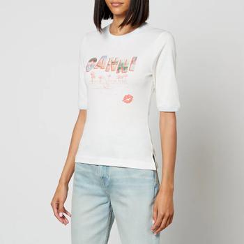 Ganni | Ganni Printed Organic Cotton-Jersey T-Shirt商品图片,额外6折, 额外六折