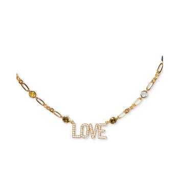kate spade项链, Kate Spade | Gold-Tone Crystal Love Pendant Necklace, 16" + 3" extender商品图片 