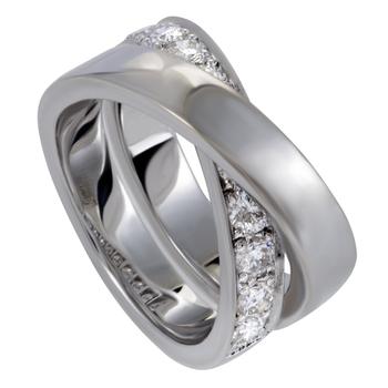 卡地亚戒指多少钱, [二手商品] Cartier | Cartier Paris Nouvelle Vague 18K White Gold Diamond Band Ring商品图片 5.1折