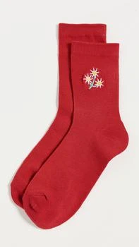 Stems | Triple Daisy Embroidered Crew Socks,商家Shopbop,价格¥43