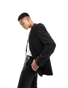 ASOS | ASOS DESIGN slim suit jacket in black,商家ASOS,价格¥589