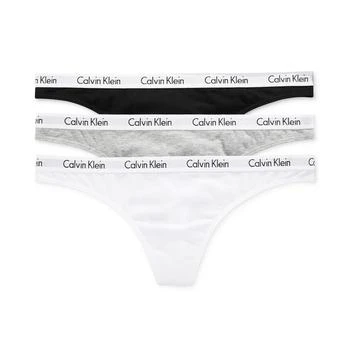 Calvin Klein | Carousel Cotton 3-Pack Thong Underwear QD3587,商家Macy's,价格¥109