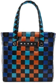 Marni | Kids Blue & Orange Micro Basket Tote 