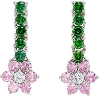 VEERT | White Gold Flower Earrings,商家Ssense US,价格¥690