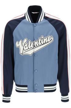 推荐Valentino viscose cotton bomber jacket with logo patch商品