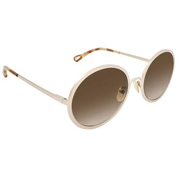 Chloé | Chloe Brown Gradient Oval Ladies Sunglasses CH0100S 004 60商品图片,4.8折