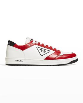 Prada | Men's Avenue Bicolor Leather Low-Top Sneakers商品图片,