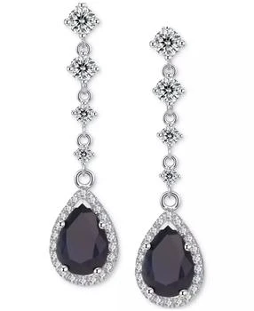 Macy's | Sapphire (3 ct. t.w.) & White Topaz (3/4 ct. t.w.) Halo Drop Earrings in Gold-Plated Sterling Silver (Also in Tanzanite & Aquamarine),商家Macy's,价格¥1702