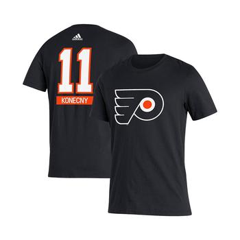 亚历山大王联名阿迪达斯, Adidas | Men's Travis Konecny Black Philadelphia Flyers Player Name and Number T-shirt商品图片 
