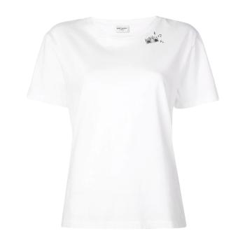 Yves Saint Laurent | YSL 圣罗兰 白色女士短袖T恤 579028-YBLL2-9744商品图片,满$100享9.5折, 满折