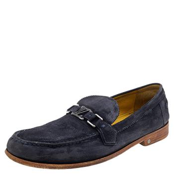 路易威登男鞋正品, [二手商品] Louis Vuitton | Louis Vuitton Blue Suede Major Slip On Loafers Size 45商品图片 满1件减$100, 满减