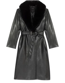 Maje | Long leather-effect coat 