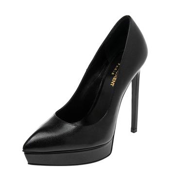 ysl高跟鞋价格, [二手商品] Yves Saint Laurent | Saint Laurent Black Leather Anja Pointed Toe Pumps Size 37.5商品图片 6.7折, 满1件减$100, 满减