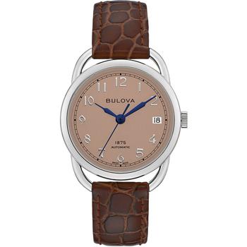 推荐LIMITED EDITION Women's Swiss Automatic Joseph Bulova Brown Leather Strap Watch 34.5mm商品